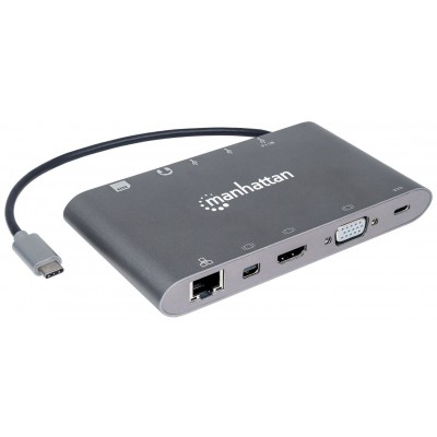 DOCK. USB-C (7-in-1) HDMI,VGA,3xUSB-A,USB-C,RJ45... MANHATTAN