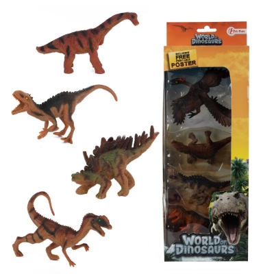 CONJ. 4 DINOSSAUROS WORLD