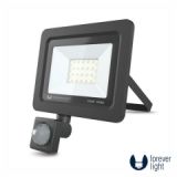 Projetor led 20W c/sensor branco frio 6000K preto