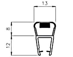 PERFIL RESGUARDO BANHEIRA V8mm MAGNÉTICO