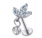 Piercing Flor Tripla com pingente 