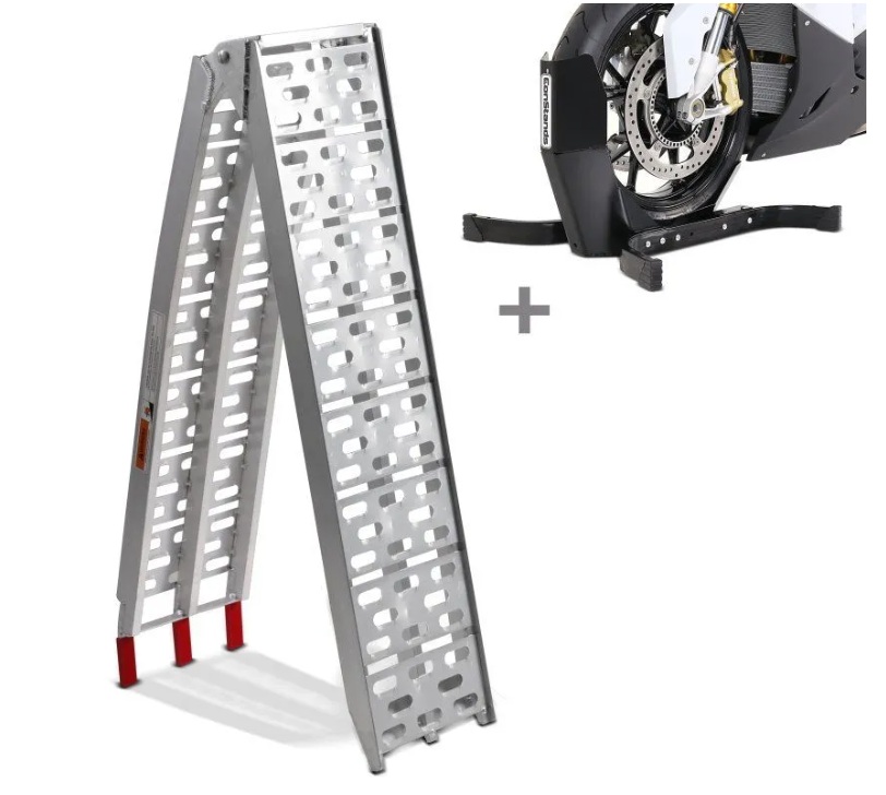 RAMPA DOBRÁVEL EM ALUMINIO + BALANCIM PARA MOTO MÁX. 340kg