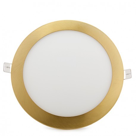 Painel led 18W slimline dourado circular branco frio