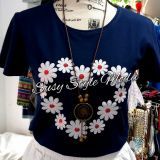 T-SHIRT CORACAO FLORES