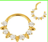 Argola Alternada 3D CZ Gold 10mm