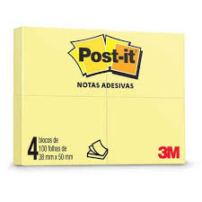  POST IT 50X40 MAB 100 FLS AMARELO PK/3 (1/12)
