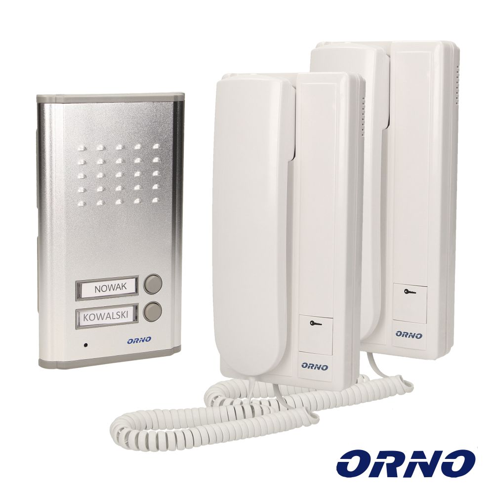 Kit intercomunicador c/botões + 2 telefones ORNO