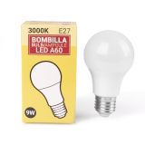 Lampada led E27 9W A60 3000K branco quente