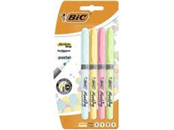 MARCADOR FLUORESCENTE PASTEL 4UN BIC