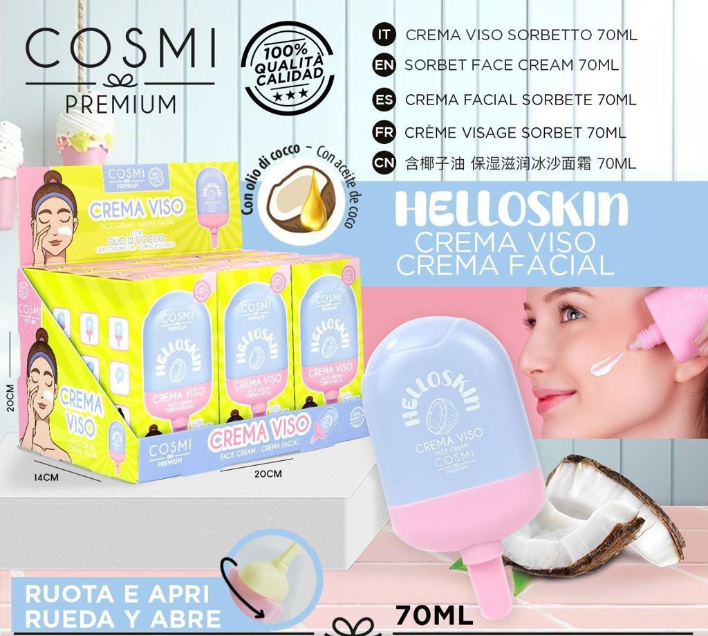 Creme Facial com Óleo de Coco 70ml Cosmi 