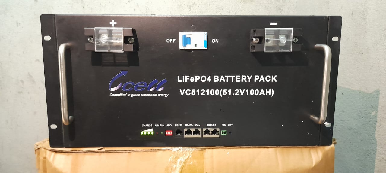 BATERIA DE LÍTIO LiFePO4 51.2V 5KW HORA