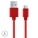 Cabo USB-A 2.0 macho micro USB-B macho 1mt vermelho    