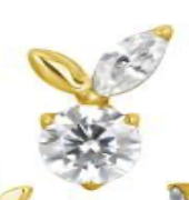 Piercing Cenoura CZ Gold