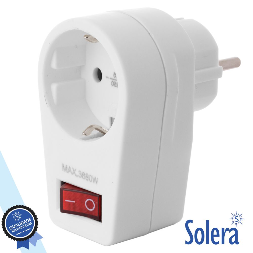 Ficha c/Interruptor 1/saida schuko 16A /3680W Solera