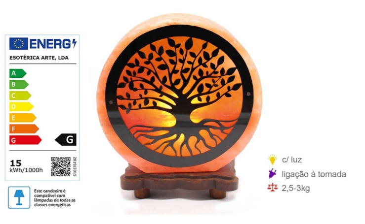 Candeeiro de Sal 2,5 - 3kg -  Arvore 