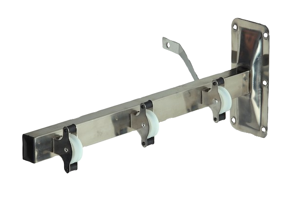 Estendal 3 Rodas Metalico Parede Cinza