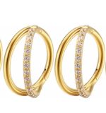 Argola Praga Dupla Gold segmentada 1 lado