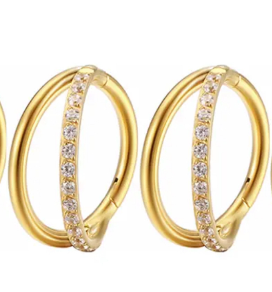 Argola Praga 1 lado 8mm Gold