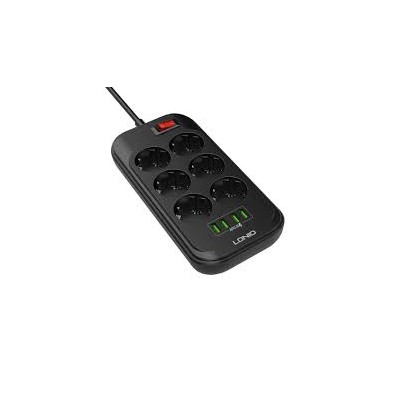 BLOCO TOM.SEXT. 2 MT LDNIO 4 USB BLACK