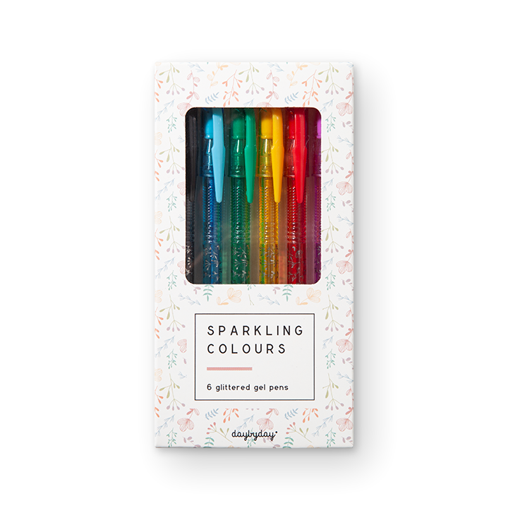 SPARKLING COLOURS — 6 GLITTERED GEL PENS