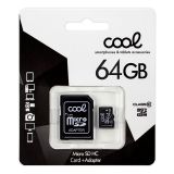 Cartão de memória Micro SD com Adapt. x64 GB COOL (Classe 10) Solidário
