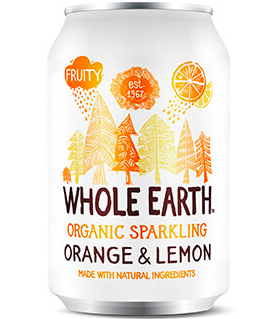 Refrigerante laranja e limao Whole Earth
