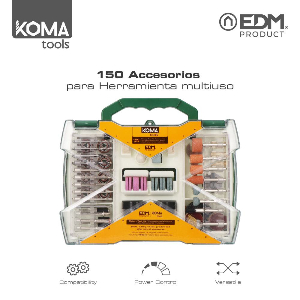 CONJ 150 ACESSORIOS KOMA TOOLS