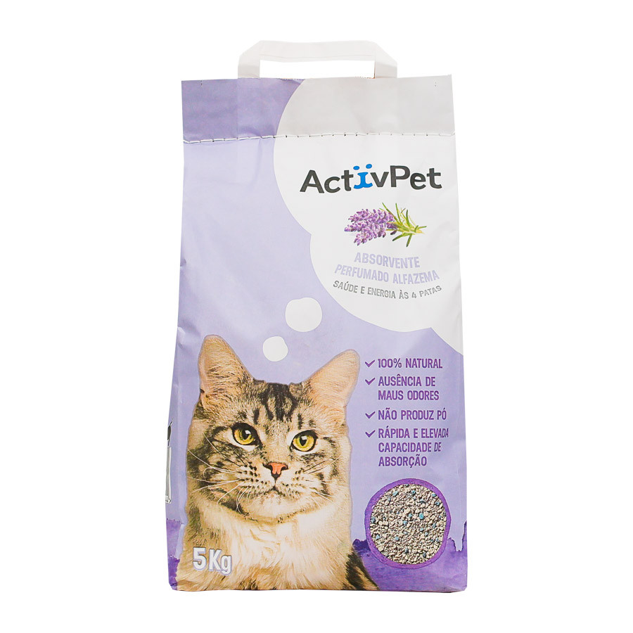 AREIA PARA GATOS ACTIVPET ALFAZEMA 5KG