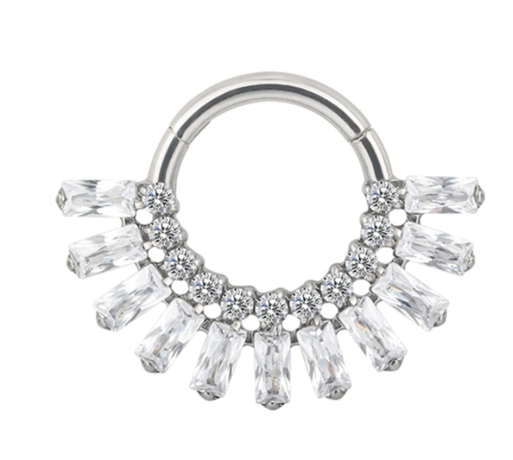 Argola Copacabana 10mm  CZ Silver  
