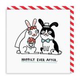 GREETING CARD SQUARE  HOPPILY EVER AFTER OHH DEER