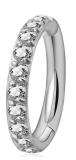 Argola segmentada clicker com zircônias - Piercing titânio  