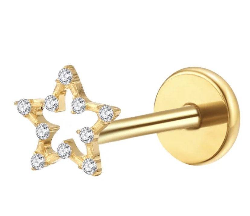 Piercing Estrela aberta Gold