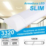 Armadura led SLIM 40W 120cm IP20 Branco Natural