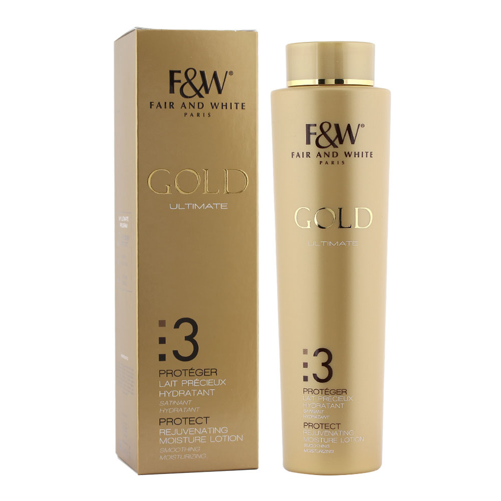 F&W LOÇÃO HIDRATANTE REJUVENESCEDORA DOURADA, SEM HIDROQUINONA, 500ML