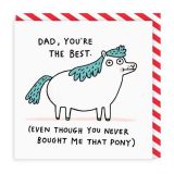 GREETING CARD SQUARE DAD PONY OHH DEER