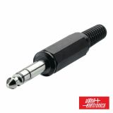 Ficha jack 6.35mm macho ST c/proteção de cabo