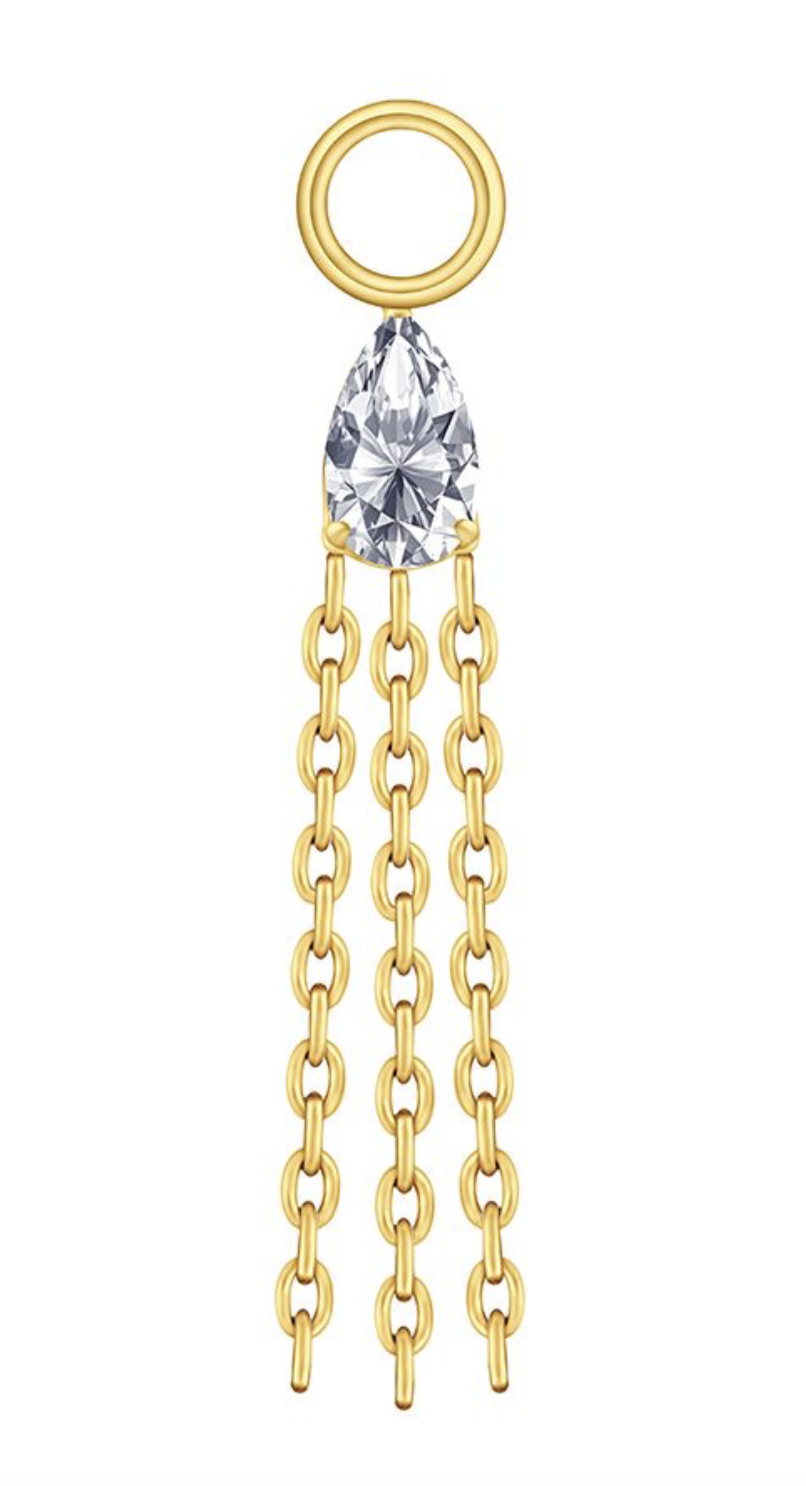 Gota CZ corrente Gold