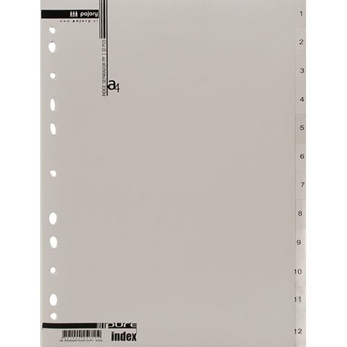 SEPARADOR A4 PP 1-12 FEGOL CINZA (1/50)