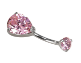 Piercing Umbigo Gota Rosa 