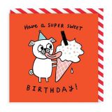 GREETING CARD SQUARE SUPER SWEET BIRTHDAY OHH DEER