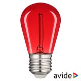 Lampada led E27 1W 230V filamento vermelho 50lm AVIDE