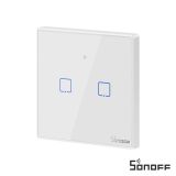 Interruptor duplo smart WiFi touch em vidro de encastrar Sonoff T0EU2C-TX